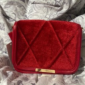 Red soft crossbody purse